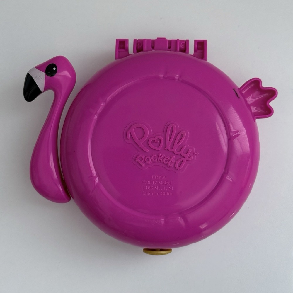 Polly Pocket Pink Flamingo Float Swimming Pool Compact Playset Only